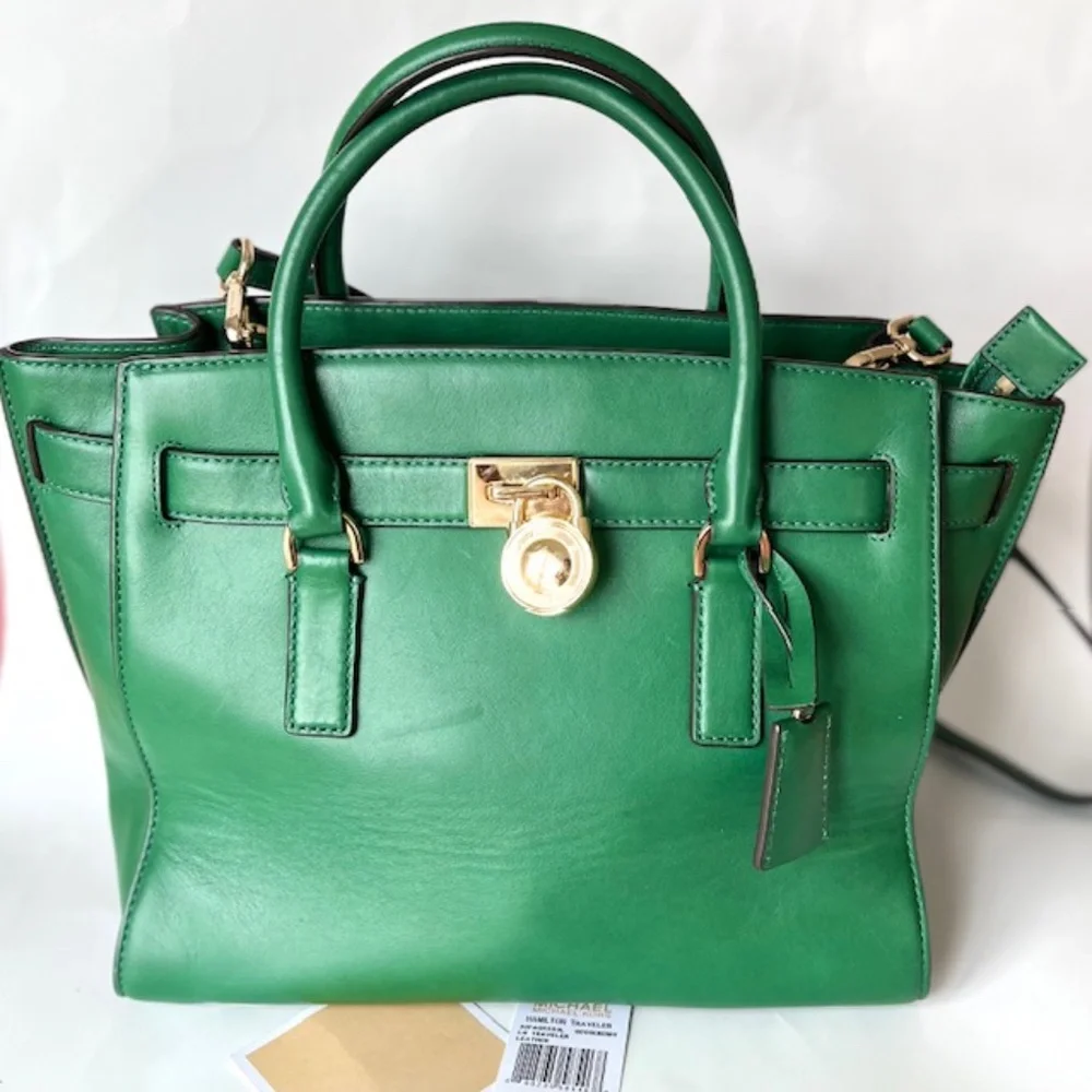 Michael Kors Green Hamilton Large Traveler Bag-New with detached tags - Picture 3 of 11